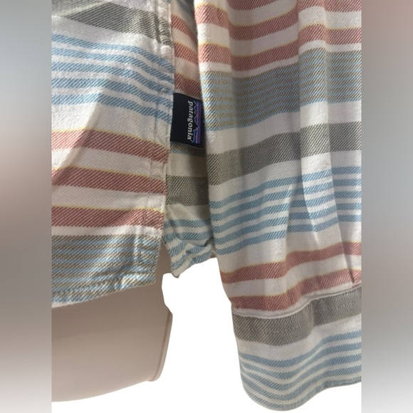 Patagonia Shirt 10 Haywood Flannel Pinyon Stripes Button Up Pocket Long Sleeve - Picture 9 of 15